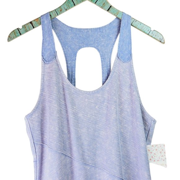 Free People Changing Directions Blue Space Dye Bodycon Mini Dress, Sz Lg, NWT - Picture 3 of 9